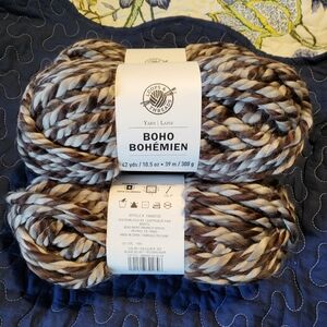 Boho Bohemien yarn 3 skeins - Black Velvet 001 - Loops & Threads - Yarn Laine